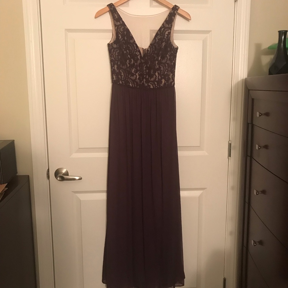 David’s bridal bridesmaid dress w11104 plum sz 0